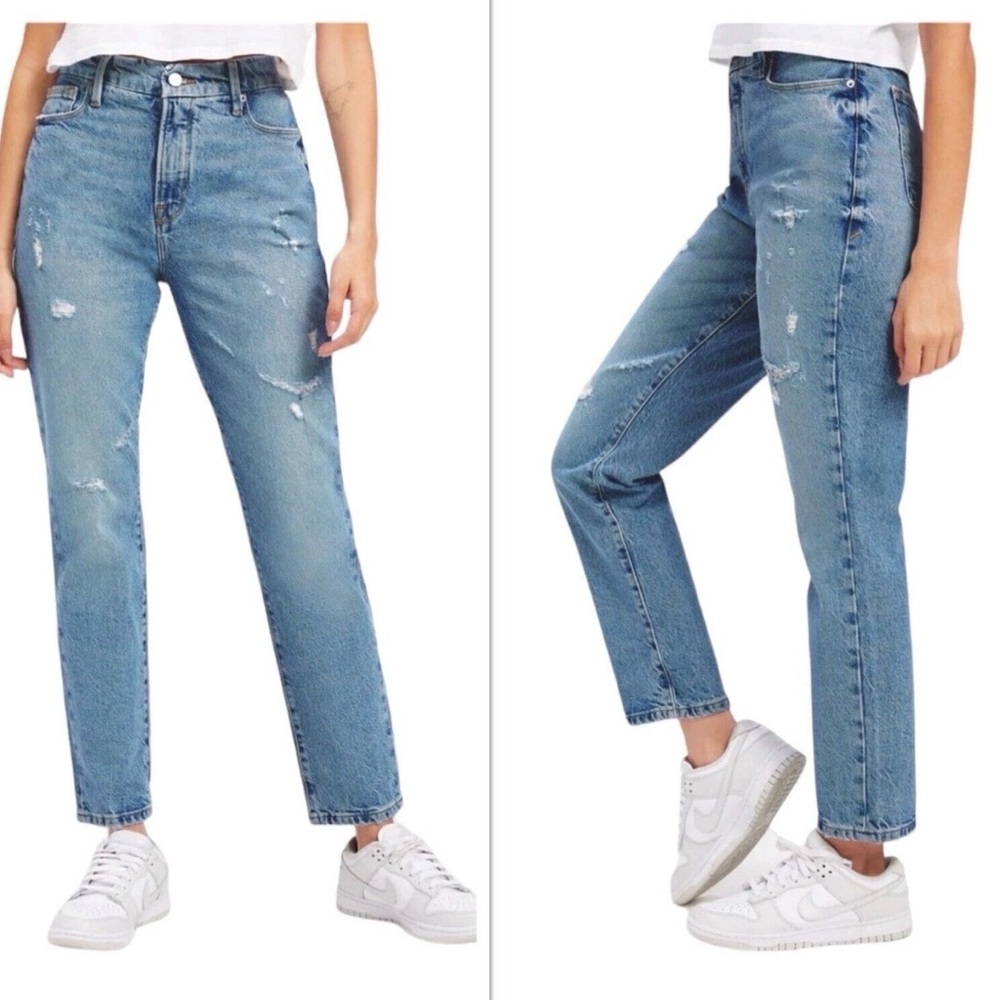 Good American Classic Distressed High Rise Jeans - Sz 16 - CWKRWH062T 1250